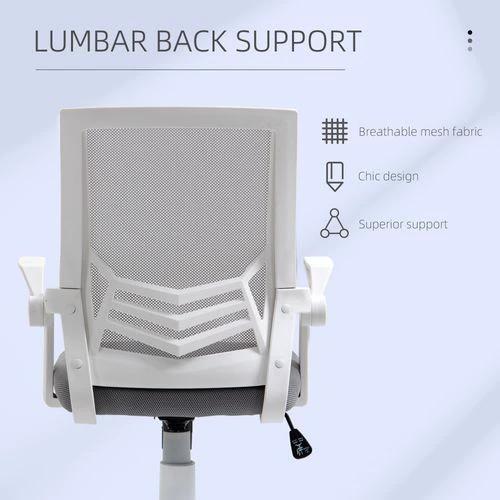 Unbranded Mesh Swivel Office Chair Task Computer Chair w/ Lumbar Support, Grey Vinsetto - Office Chair