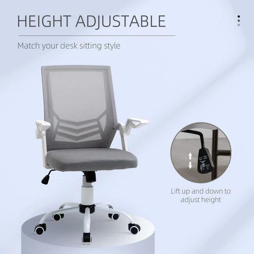 Unbranded Mesh Swivel Office Chair Task Computer Chair w/ Lumbar Support, Grey Vinsetto - Office Chair