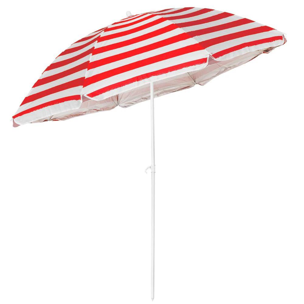 Red 1.8M Tilting Parasol Umbrella for Outdoor Shade - Parasol