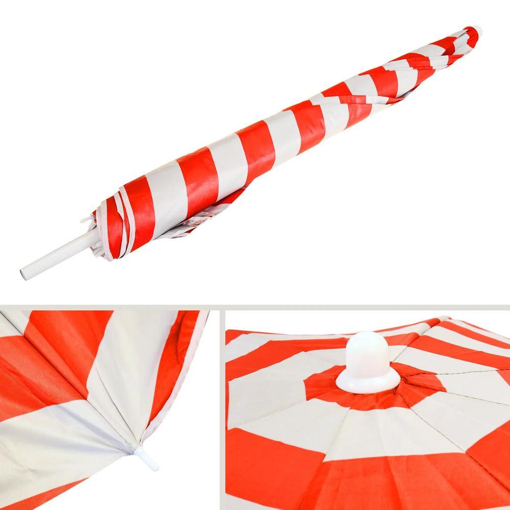 Red 1.8M Tilting Parasol Umbrella for Outdoor Shade - Parasol