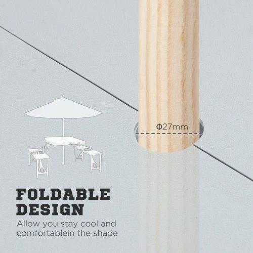 Unbranded Picnic Table Chair Set 4 Seat Aluminium PP W/ 2.7cm Umbrella Hole Outsunny - Picnic Tables