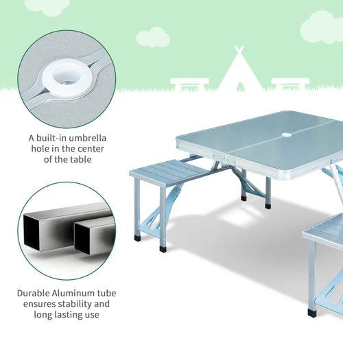 Unbranded Portable Folding Trestle Camping Picnic Table Outdoor Chair Stools Outsunny - Picnic Tables