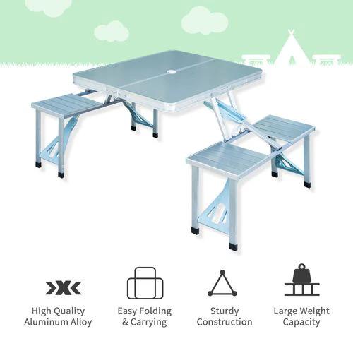 Unbranded Portable Folding Trestle Camping Picnic Table Outdoor Chair Stools Outsunny - Picnic Tables