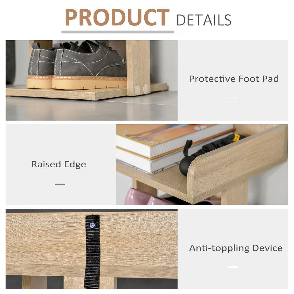 Unbranded 7 Tier Shoe Rack Organizer Storage Shelf Wooden Display Cabinet Oak - Uncategorized Shoe Storage