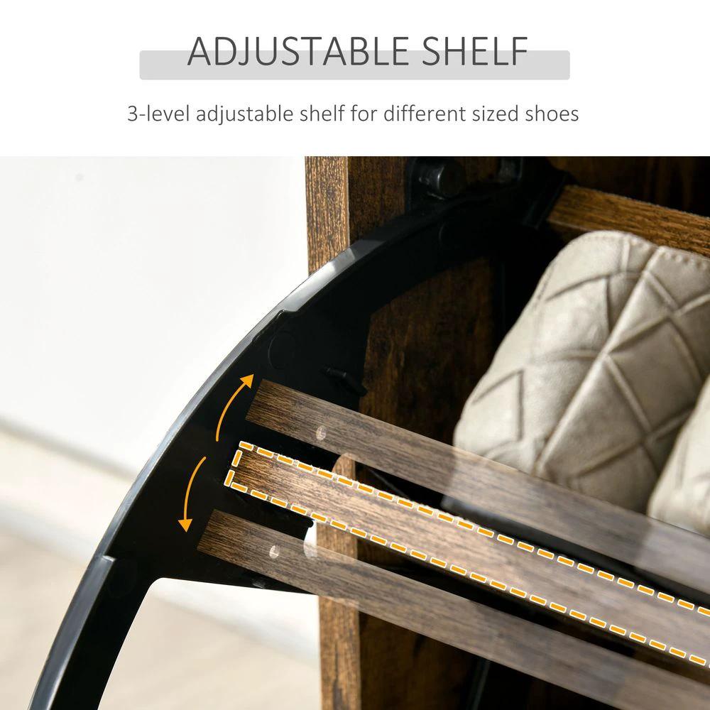 Shoe Cabinet Entryway Rack with 3 Flip Drawers Adjustable for 18 Pairs - Shoe Storage