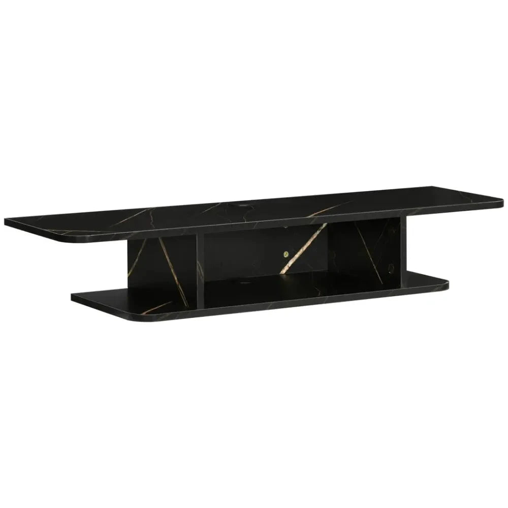 Floating TV Unit Stand Wall Mount Media Console with Storage Shelf, Black - TV Unit