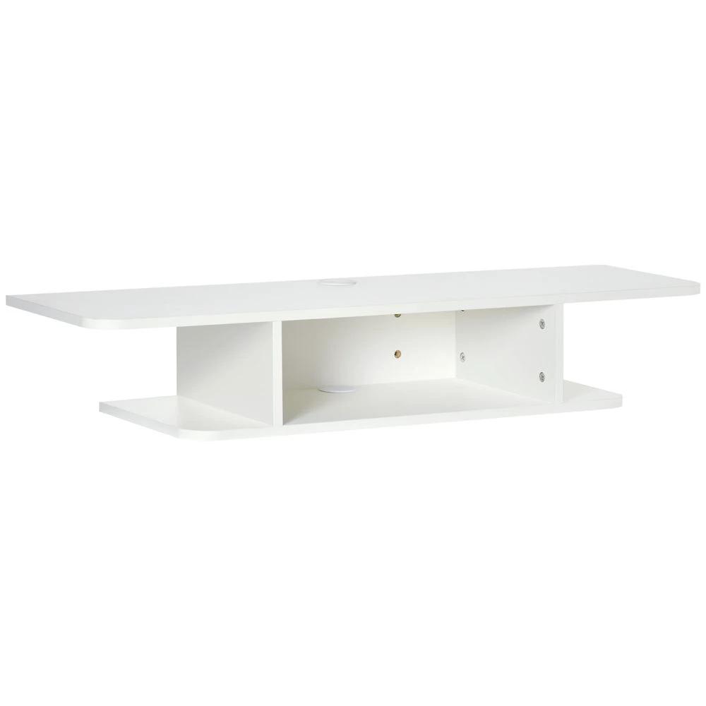 Unbranded Floating TV Unit Stand Wall Mount Media Console with Storage Shelf, White - Uncategorized TV Unit