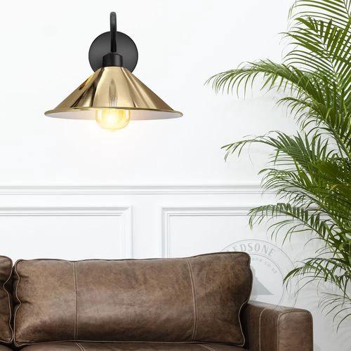 French Gold Wall Light Fixture,Black Wall Sconce E27 Base Socket Screw Type by Unbranded