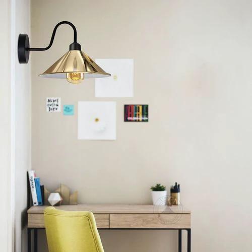 French Gold Wall Light Fixture,Black Wall Sconce E27 Base Socket Screw Type by Unbranded