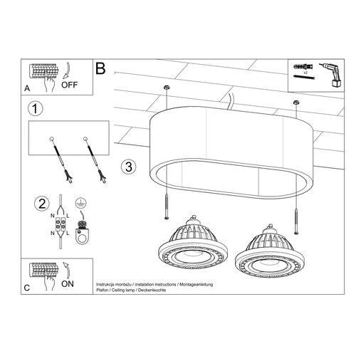 Ceiling lamp wood Basic Scandinavian Design GU10 by Sollux Lighting