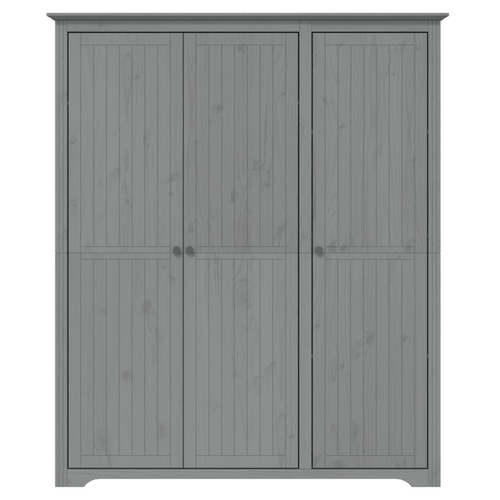 vidaXL vidaXL Wardrobe BODO Grey 151.5x52x176.5 cm Solid Wood Pine - Wardrobe
