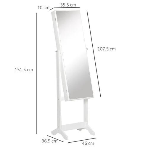 Unbranded Mirrored Jewellery Cabinet Lockable Jewellery Organiser White - Mirror