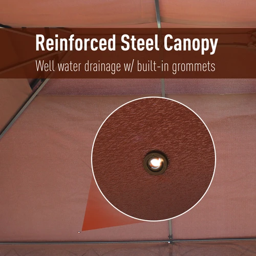 Durable Metal Gazebo Canopy 3x4m Weather-Resistant Shelter with Sidewalls for Outdoor Entertaining by Outsunny