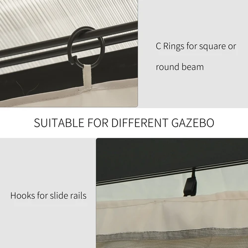 Outsunny Universal Gazebo Replacement Sidewall Set 3 x 3 Meter with Four Panels for Outdoor Protection from Wind and Sunlight by Unbranded