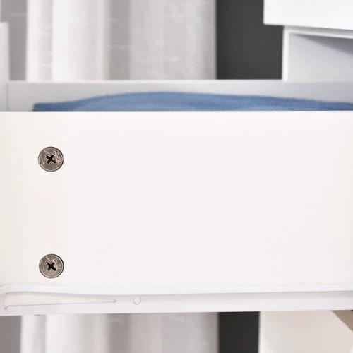 2-Door Wardrobe w/ Adjustable Shelf 3 Drawers for Bedroom, 180cm, White by Unbranded