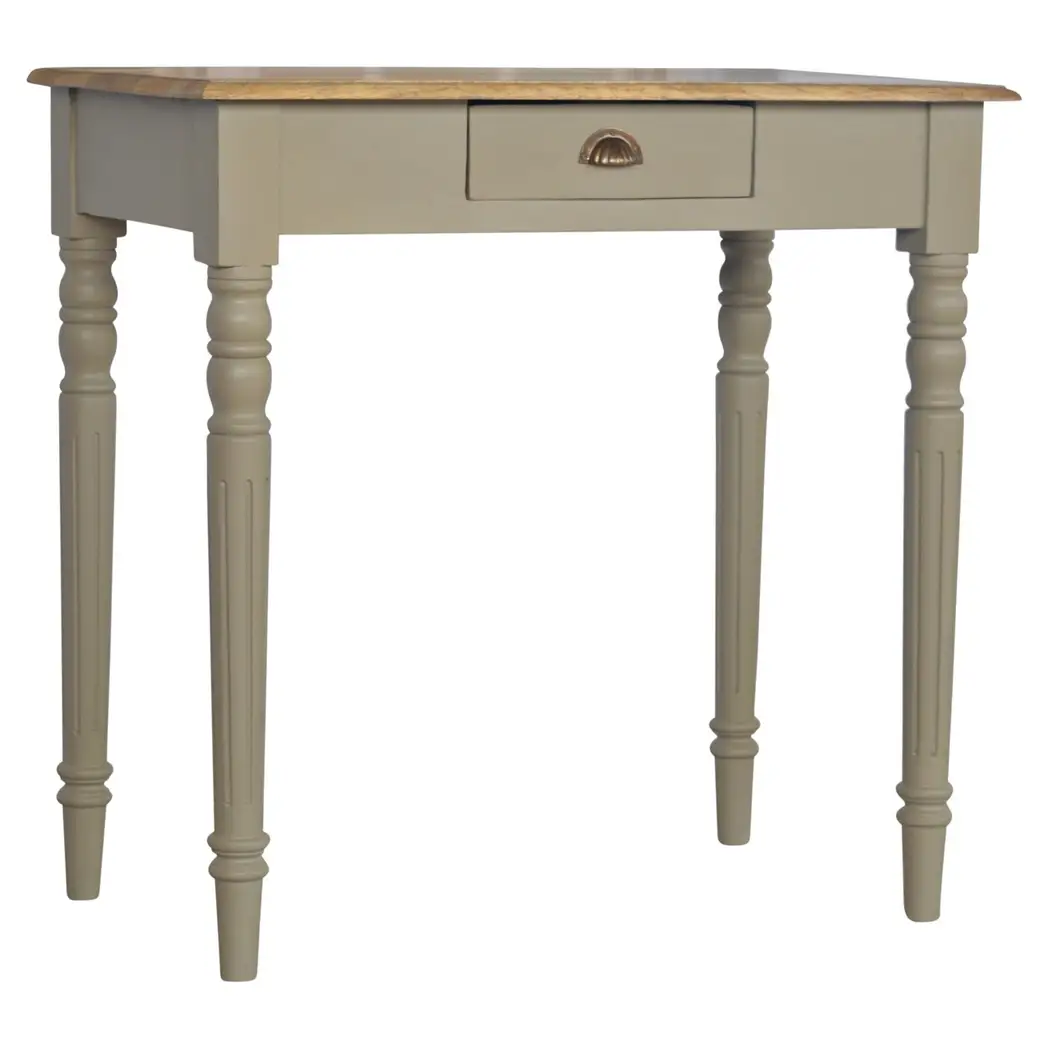 Artisan Furniture Artisan Furniture Solid Wood Hand Painted Writing Desk, 1 Drawer, Grey Color - Desk