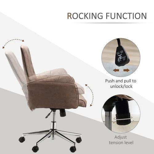 Computer Chair w/ Armrest Modern Style Tufted Home Dining Room Brown by Vinsetto