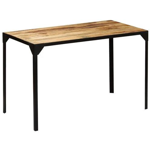 vidaXL Dining Table Solid Rough Mange Wood and Steel 120 cm - Dining Table