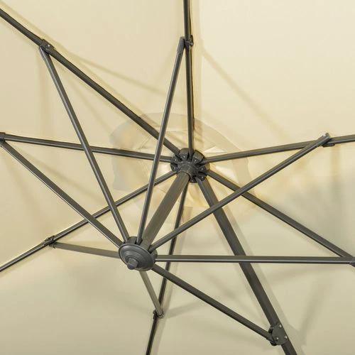 Outsunny 3 x 3(m) Cantilever Parasol Garden Umbrella with Cross Base White - Parasol