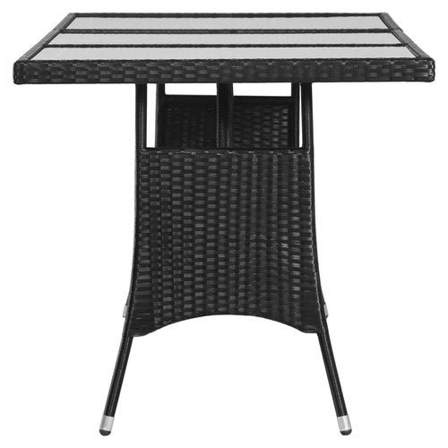 vidaXL Garden Table Black 170x80x74 cm Poly Rattan by vidaXL