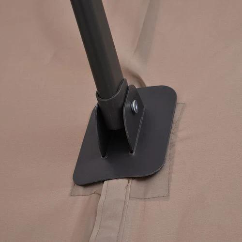 Outsunny Outsunny Double Canopy Offset Parasol Umbrella Garden Shade Steel Canopy Brown - Parasol