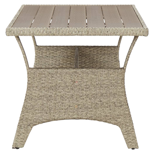 vidaXL Garden Table Grey 130x70x66 cm Poly Rattan by vidaXL