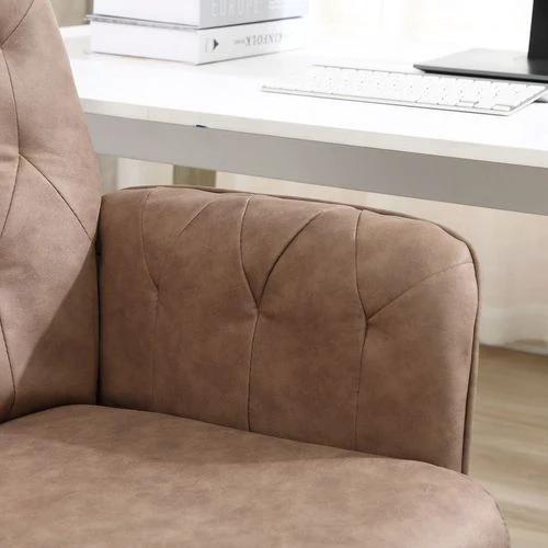 Computer Chair w/ Armrest Modern Style Tufted Home Dining Room Brown by Vinsetto