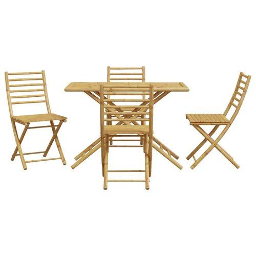 vidaXL vidaXL 5 Piece Bamboo Garden Dining Set with Water-Resistant Finish for Outdoor Entertaining - Garden Set