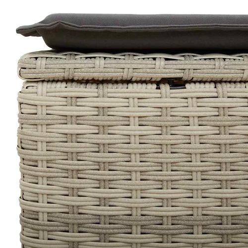 vidaXL 2 Piece Garden Sofa Set with Cushions Light Grey Poly Rattan Acacia by vidaXL
