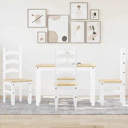 vidaXL 5 Piece Dining Set Panama White Solid Wood Pine by vidaXL