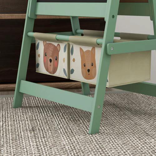 AIYAPLAY Kids Easel Compact Three In One Chalkboard Whiteboard Paper Roll Storage For Children Green by AIYAPLAY