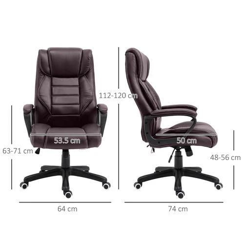 Unbranded High Back 6 Points Vibration Massage Executive Office Chair, Brown Vinsetto - Office Chair