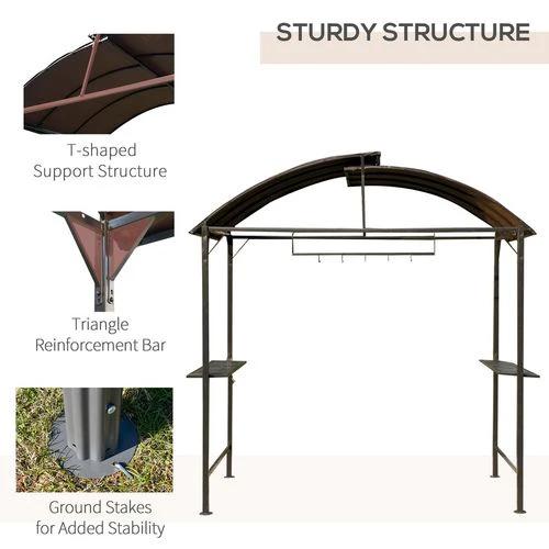 Gazebo Marquee Canopy Awning Shelter Garden Patio BBQ Tent Grill Black by Outsunny
