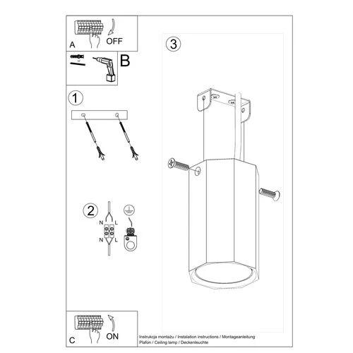 Ceiling lamp wood Zake Scandinavian Design GU10 by Sollux Lighting