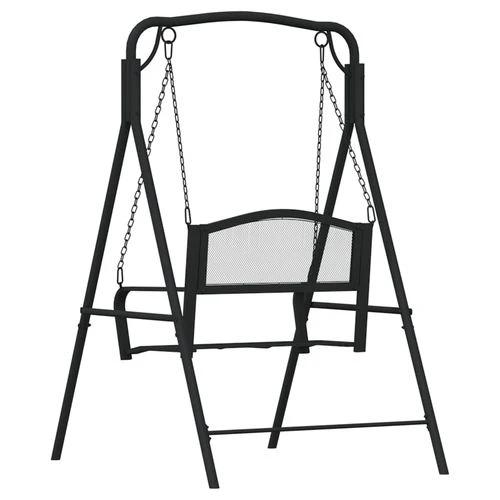 Swing Bench 124 cm Black Steel by vidaXL
