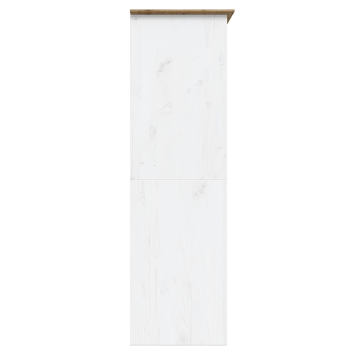 vidaXL Wardrobe BODO White and Brown 151.5x52x176.5cm Solid Wood Pine by vidaXL