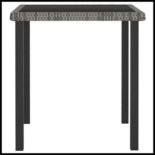 vidaXL vidaXL 3 Piece Outdoor Dining Set with Cushions Poly Rattan Grey - Garden Set