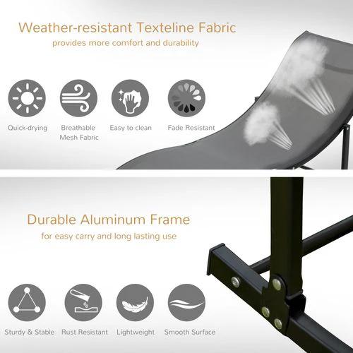 Set of 2 S-shaped Zero Gravity recliners 165x61x63cm Dark Grey by Outsunny