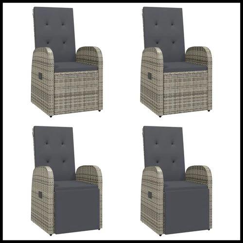 vidaXL 5 Piece Garden Dining Set Grey Poly Rattan&Solid Wood Acacia - Garden Set