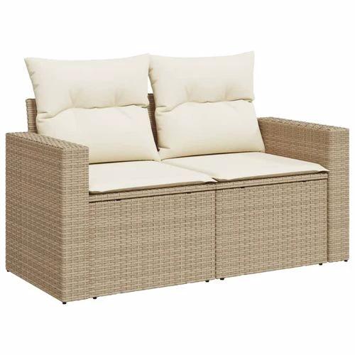 vidaXL 11 Piece Garden Sofa Set with Cushions Beige Poly Rattan by vidaXL