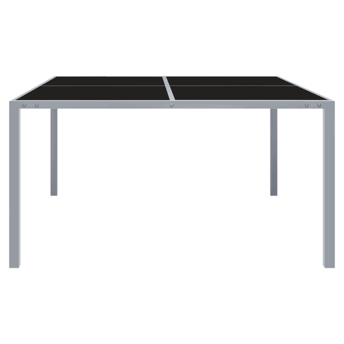 vidaXL Garden Table 130x130x72 cm Grey Steel and Glass by vidaXL