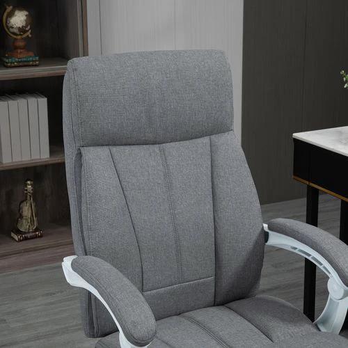 Vinsetto Vinsetto Fabric Office Chair for Home with Arm, Foot Rest, Wheels, Grey - Office Chair