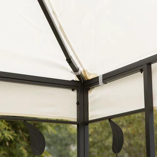3m x 3m Vented Roof Metal Frame Garden Gazebo Cream by Outsunny