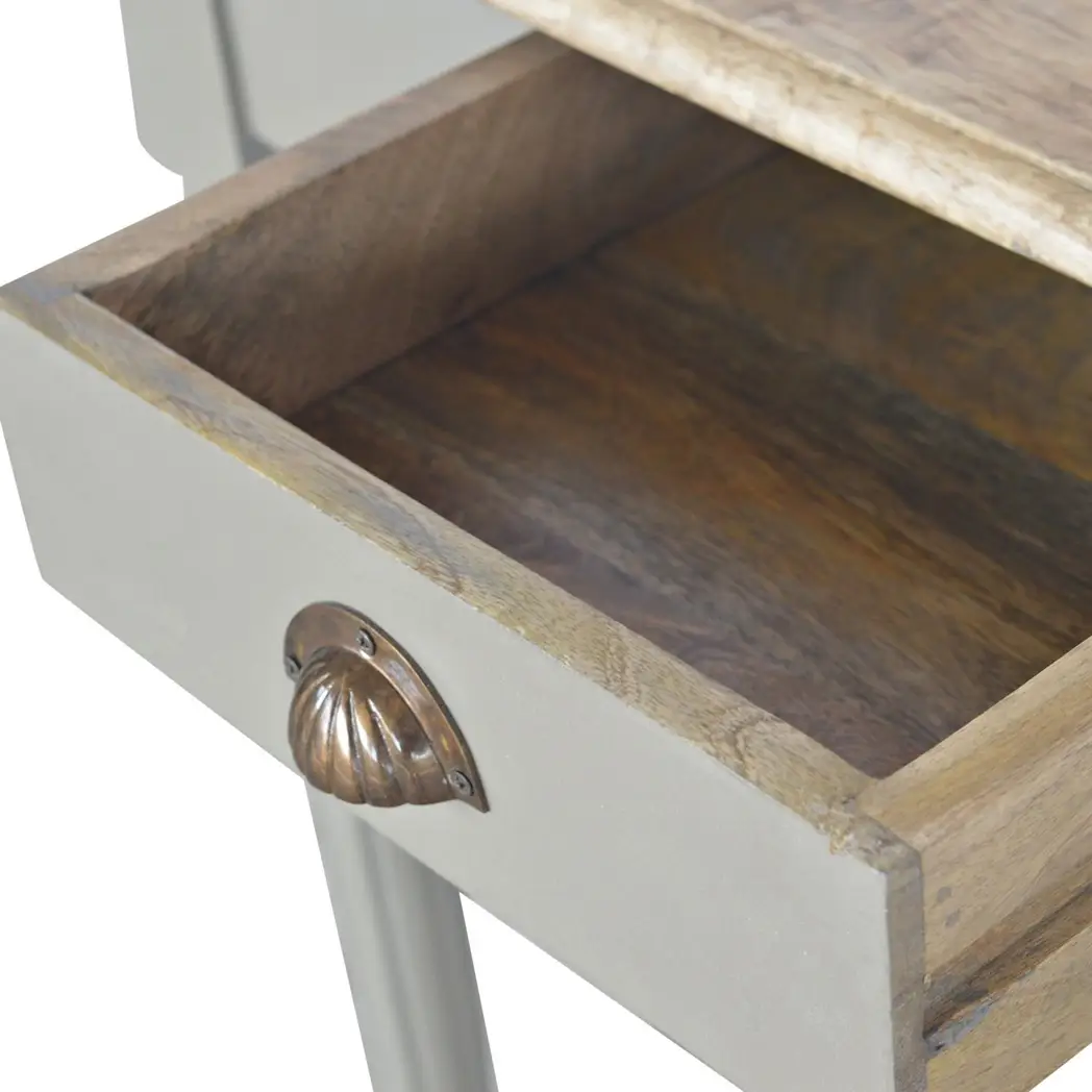 Artisan Furniture Artisan Furniture Solid Wood Hand Painted Writing Desk, 1 Drawer, Grey Color - Desk