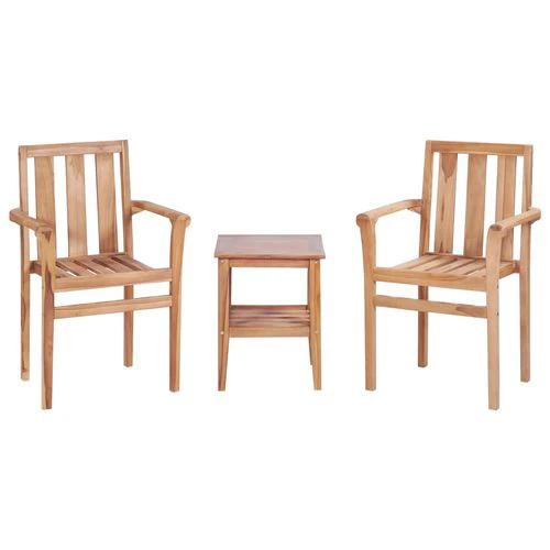 vidaXL vidaXL 3 Piece Bistro Set Solid Teak - Bistro Sets