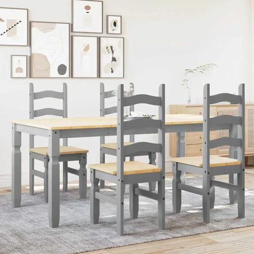 vidaXL 5 Piece Dining Set Panama Grey Solid Wood Pine by vidaXL