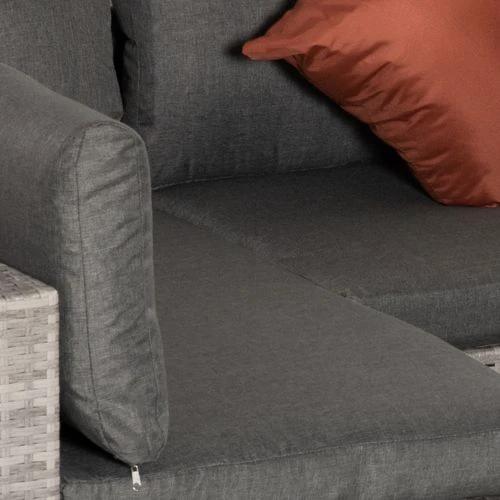 6-Seater Patio PE Rattan Sofa Set, w/ Tempered Glass Coffee Table Grey by Outsunny