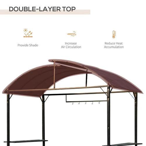 Gazebo Marquee Canopy Awning Shelter Garden Patio BBQ Tent Grill Black by Outsunny