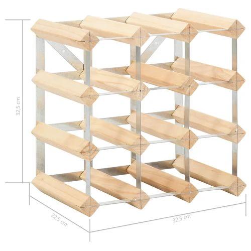 vidaXL Rustic Solid Pinewood Wine Rack for 12 Bottles with Ample Storage Space for Wine Enthusiasts - Wine Rack