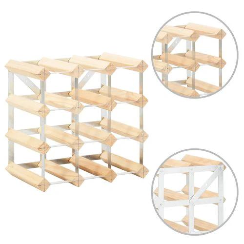 vidaXL Rustic Solid Pinewood Wine Rack for 12 Bottles with Ample Storage Space for Wine Enthusiasts - Wine Rack